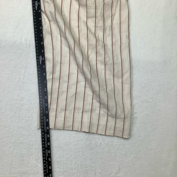 J. Jill Linen Stretch Jenna Crop Pants Striped Wide Leg Size Medium - Picture 7 of 10